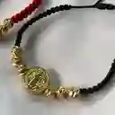 Pulsera San Benito Negra Oro Laminado