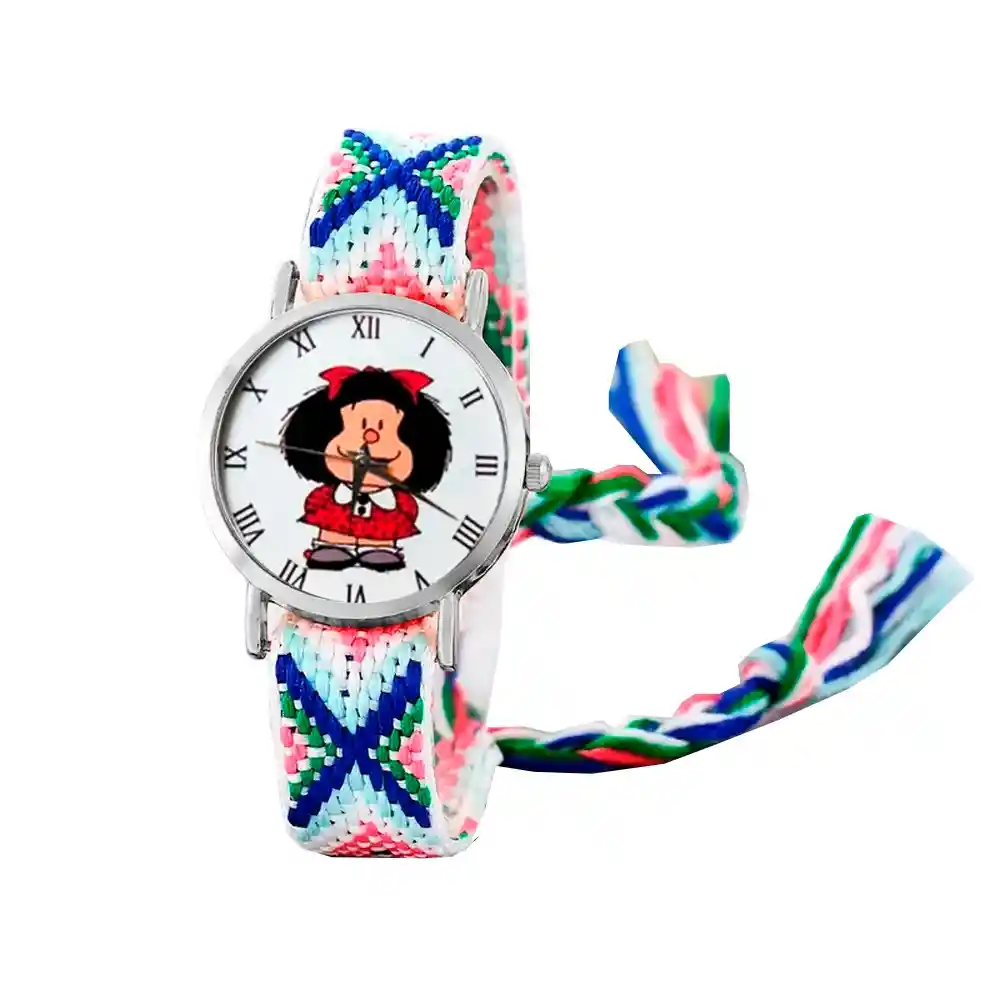 Reloj Mafalda Tejido Hilos Artesanal Mujer Dama + Estuche