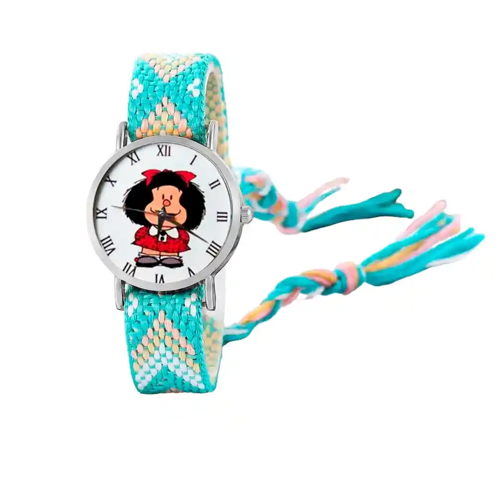 Reloj Mafalda Tejido Hilos Artesanal Mujer Dama + Estuche