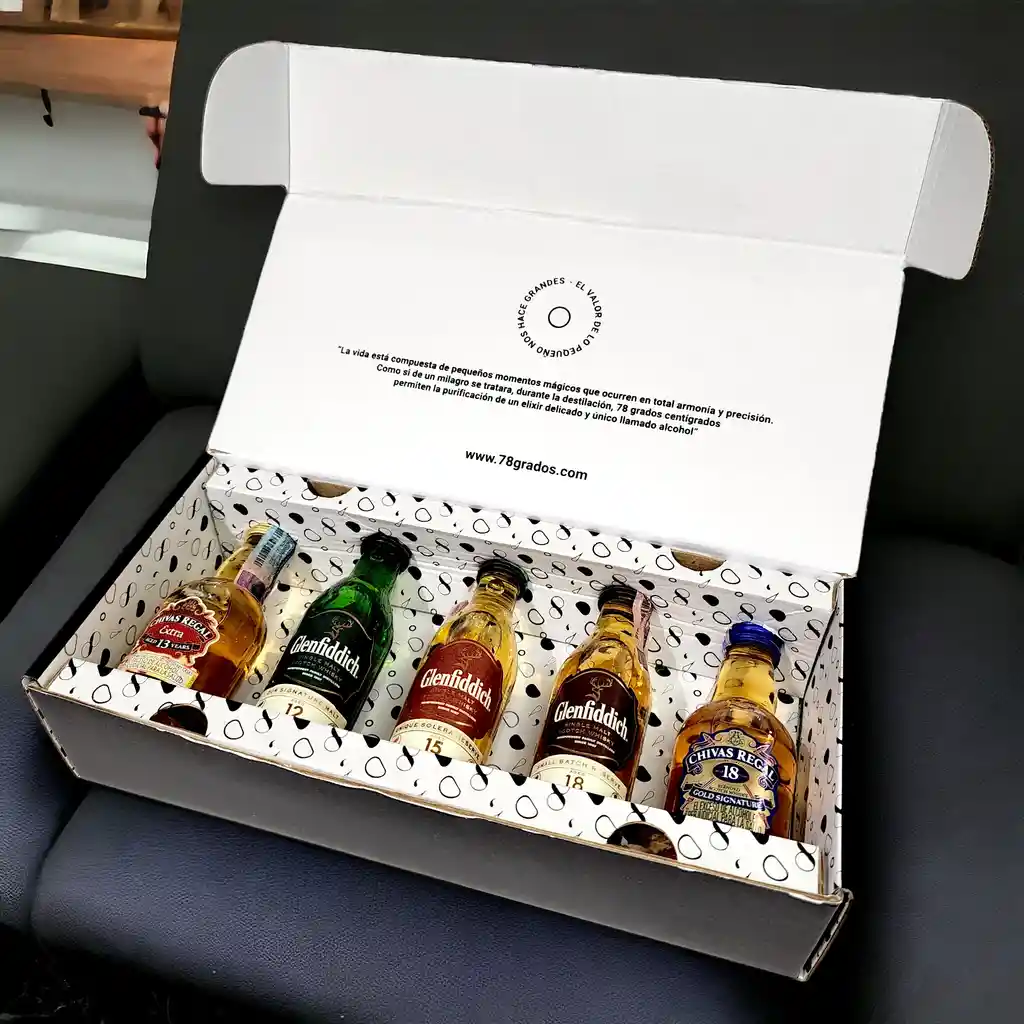 Caja Premium De 5 Mini Botellas De Whisky (referencia #4)