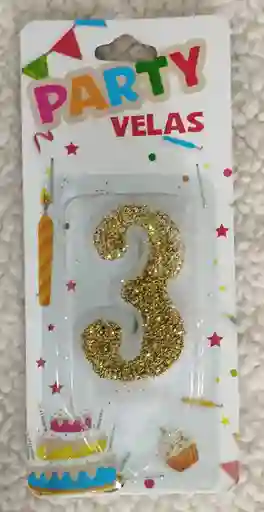 Vela # 3 Color Dorado