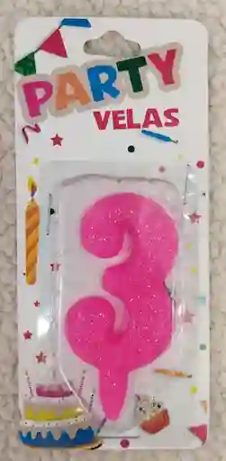 Vela # 3 Color Rosa