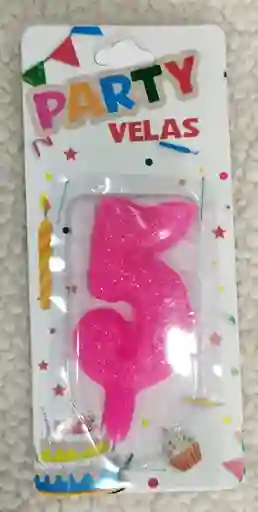Vela # 5 Color Rosa