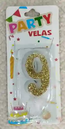 Vela # 9 Color Dorado