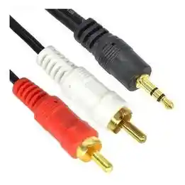🔰cable De Audio 2x1 3.5 A Doble Rca Full Sonido 10 Metros Puntas Doradas Compuvirtual - Domicilios