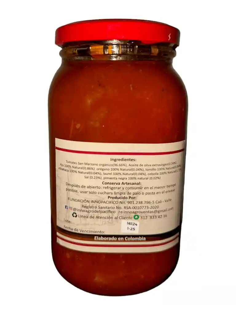 Salsa Napolitana Artesanal 500 Gr