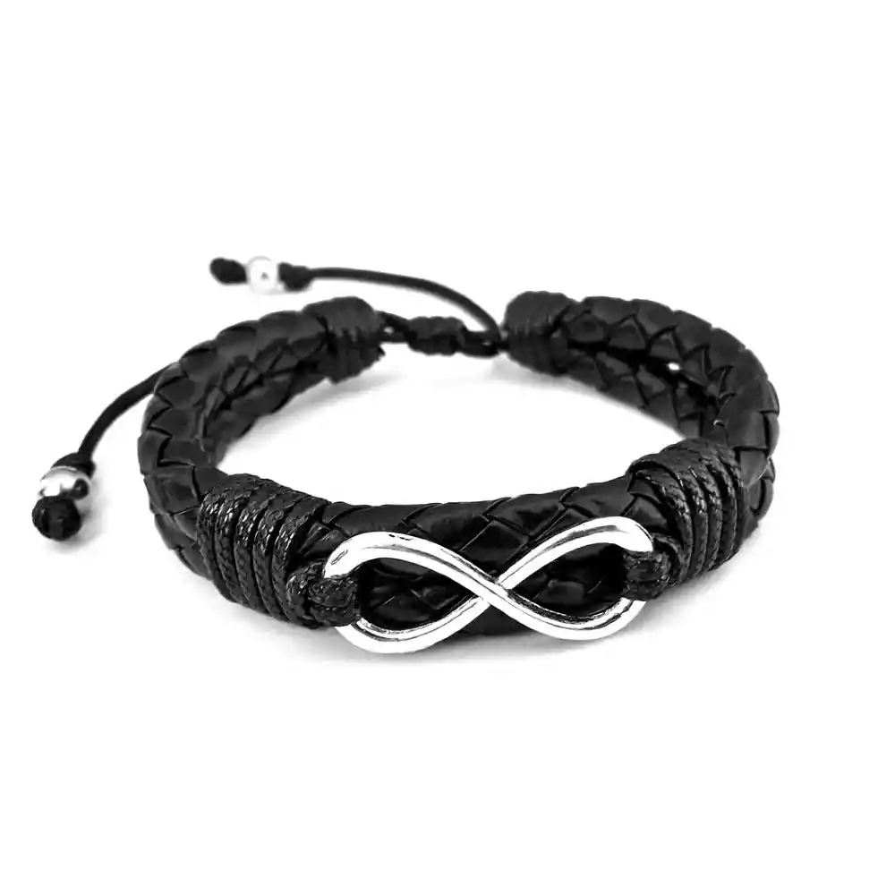 Pulsera Con Cuero Trenzado Infinito