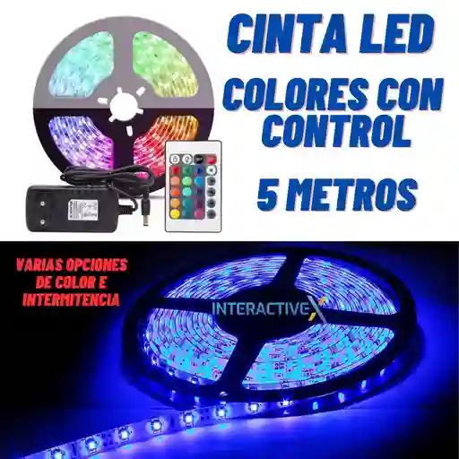 Cinta Rgb 5 M Con Control /cinta De Luz Led 5 Metros Tira Multicolor + Control