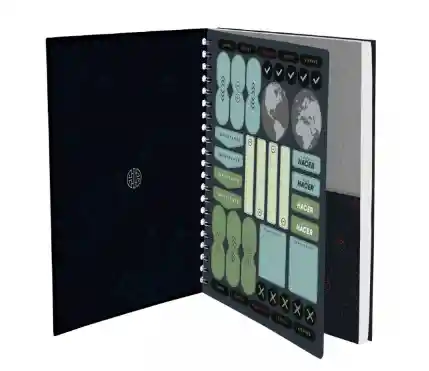 Cuaderno Hombre Argollado Pasta Dura Grande 7 Materias Cuadros Norma