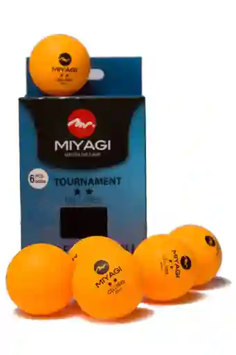 Bola Tenis De Mesa Miyagi Tt-9902 Tournament 2 Estrellas Color Naranja