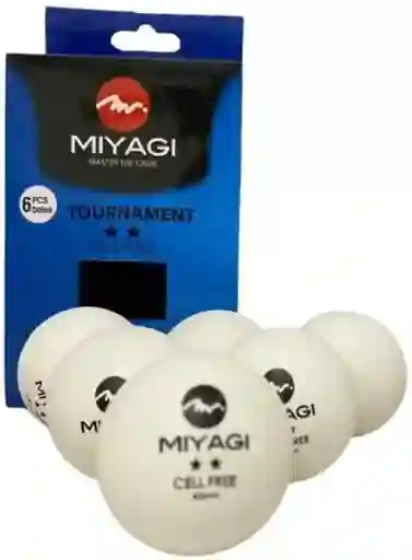 Bola Tenis De Mesa Miyagi Tt-9902 Tournament 2 Estrellas Color Blanco