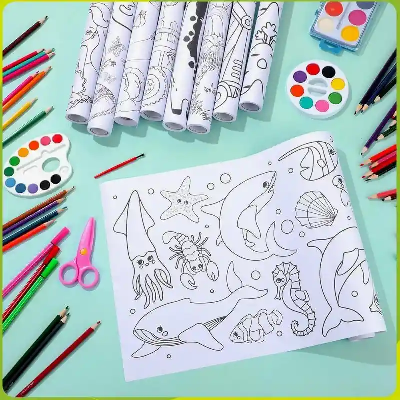 Ballenas Rollo De Papel Para Colorear