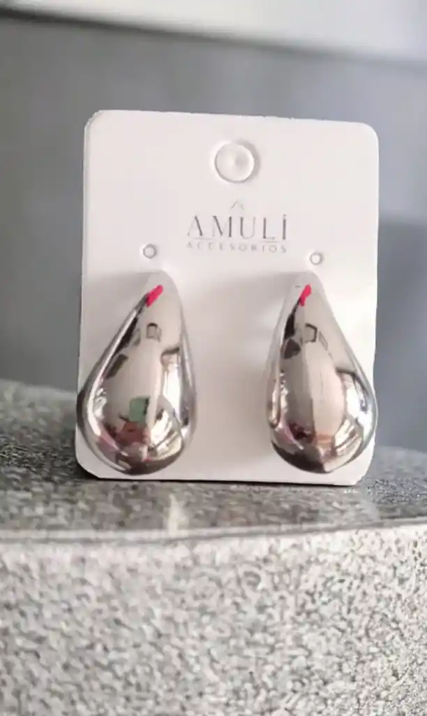 Aretes Gota Plateada