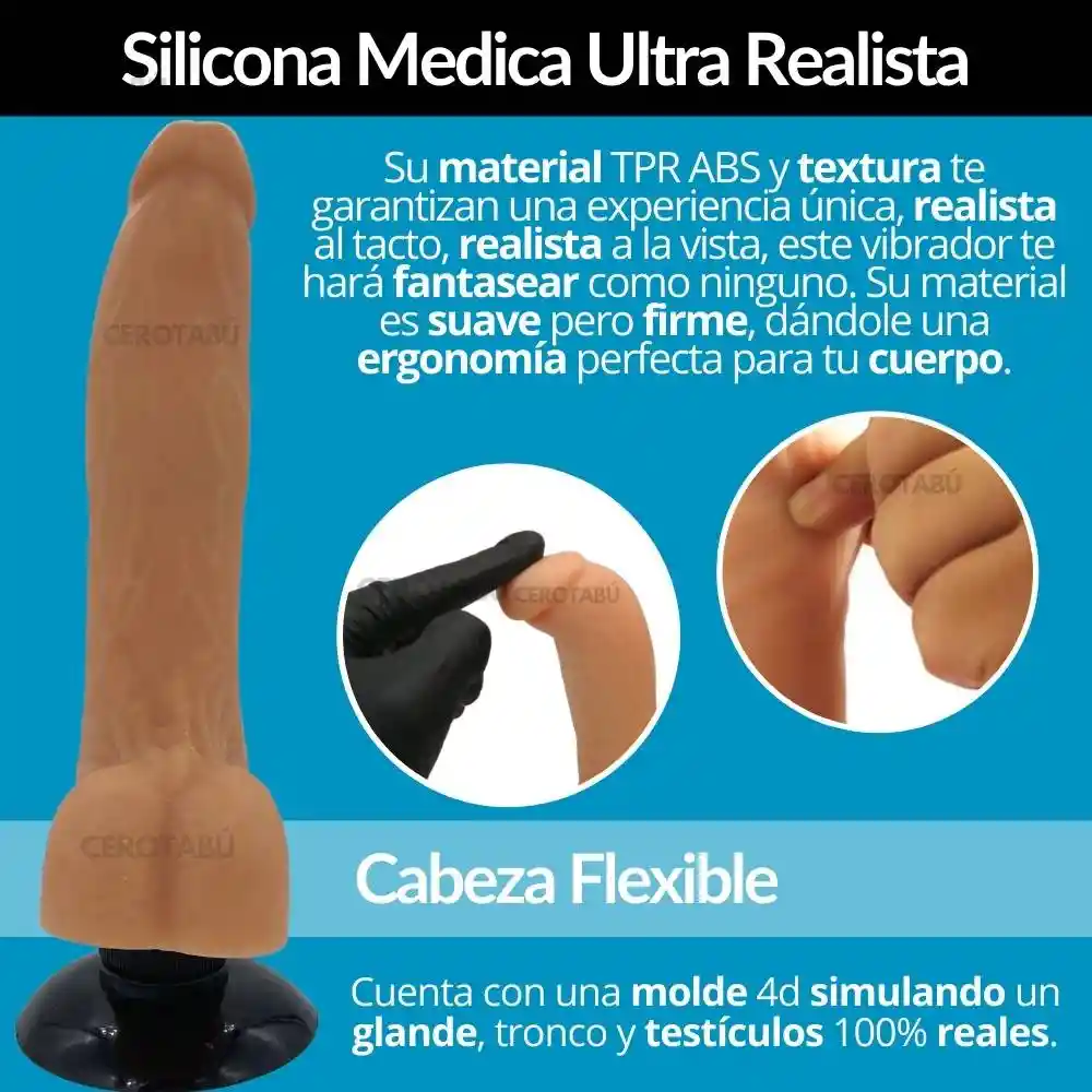 Dildo Vibrador Con Testiculos Realista Consolador Adherente