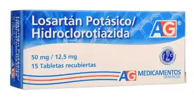 Losartan + Hidroclorotiazida X 15 Tabletas