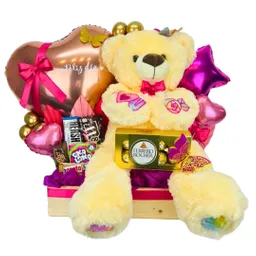 Ancheta Rosa Chocolates Con Peluche