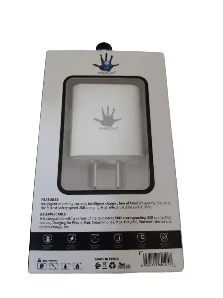 Cabezal Adaptador American Tipo C De Viaje 25w Carga Rápida / Blanco