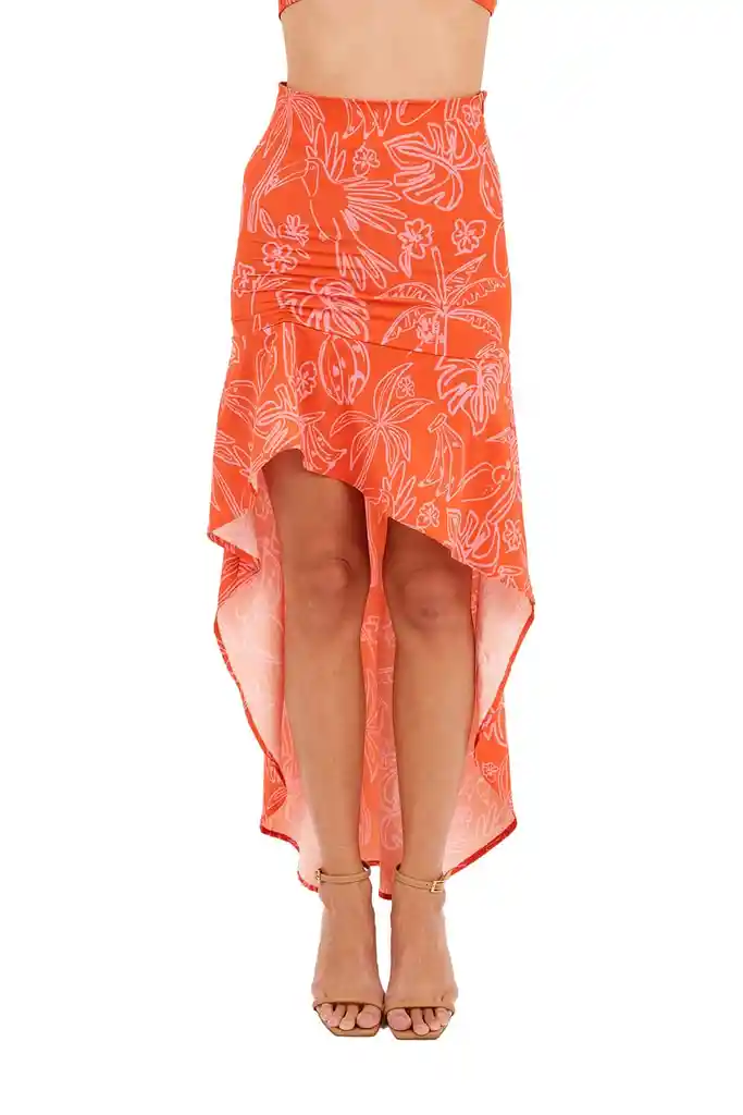 Falda Tropicalia Estampado Coral S
