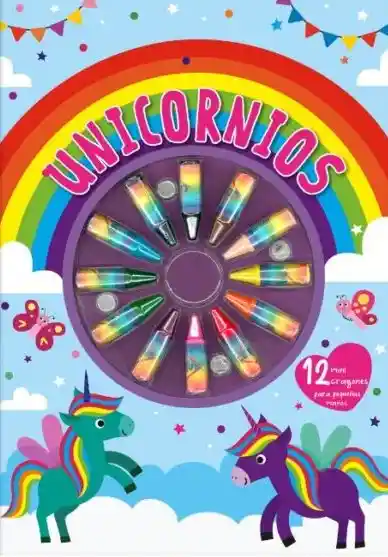 Unicornios 12 Mini Crayones