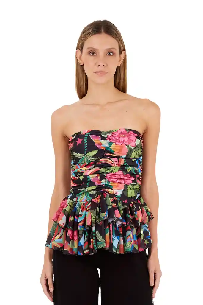 Top Rosie Estampado Negro S