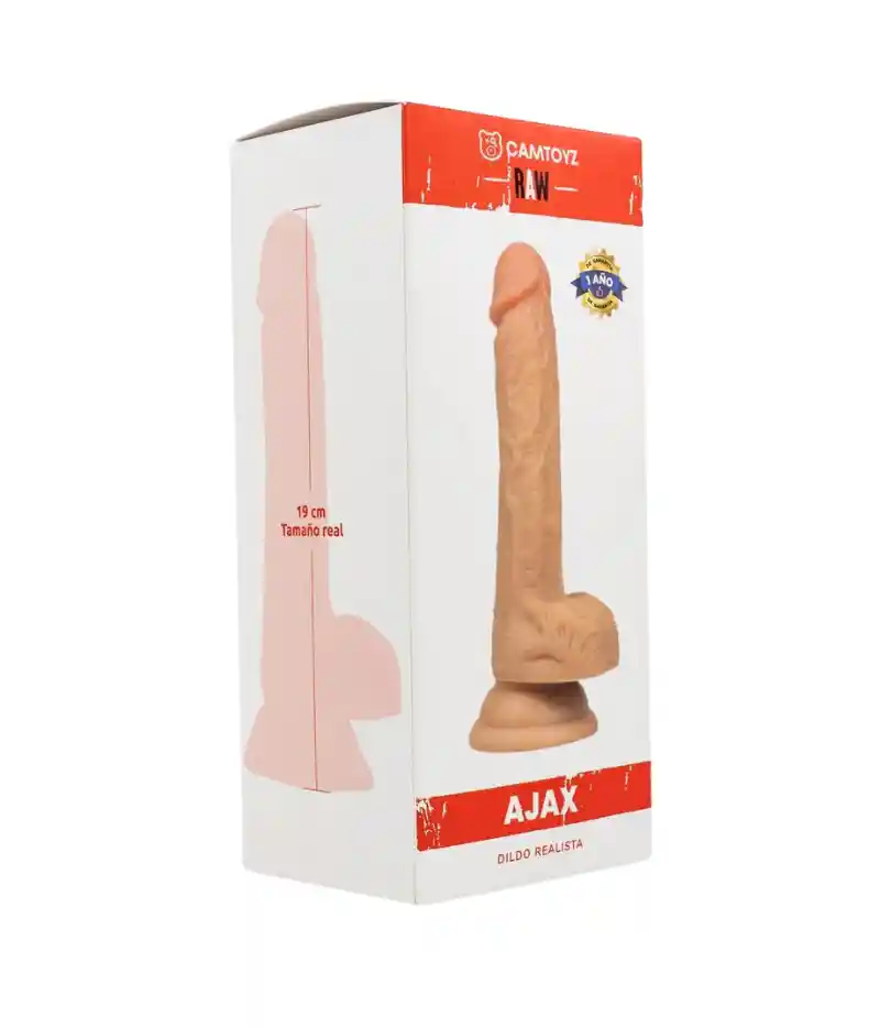 Dildo Realista Con Ventosa Y Textura Ajax 19 Cm - Piel