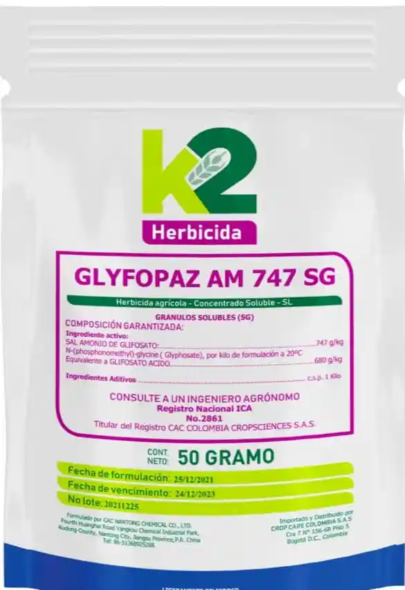 Glyfopaz Am 747sg Herbicida Agricola X50gm