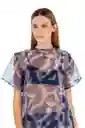 Camiseta Joy Estampado Azul Xs