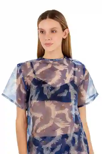 Camiseta Joy Estampado Azul Xs