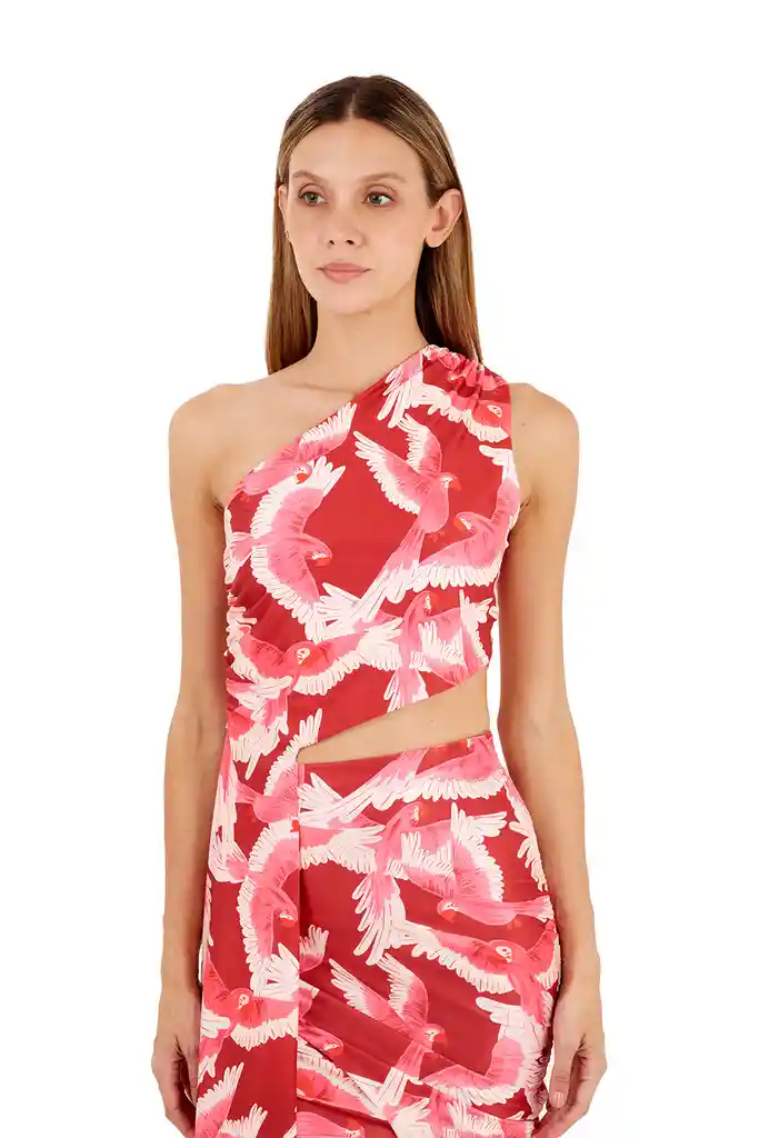 Top Ariella Estampado Rojo L