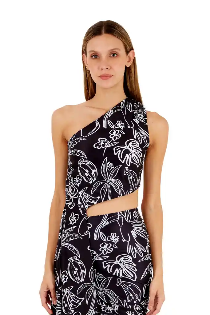 Top Ariella Estampado Negro Xs