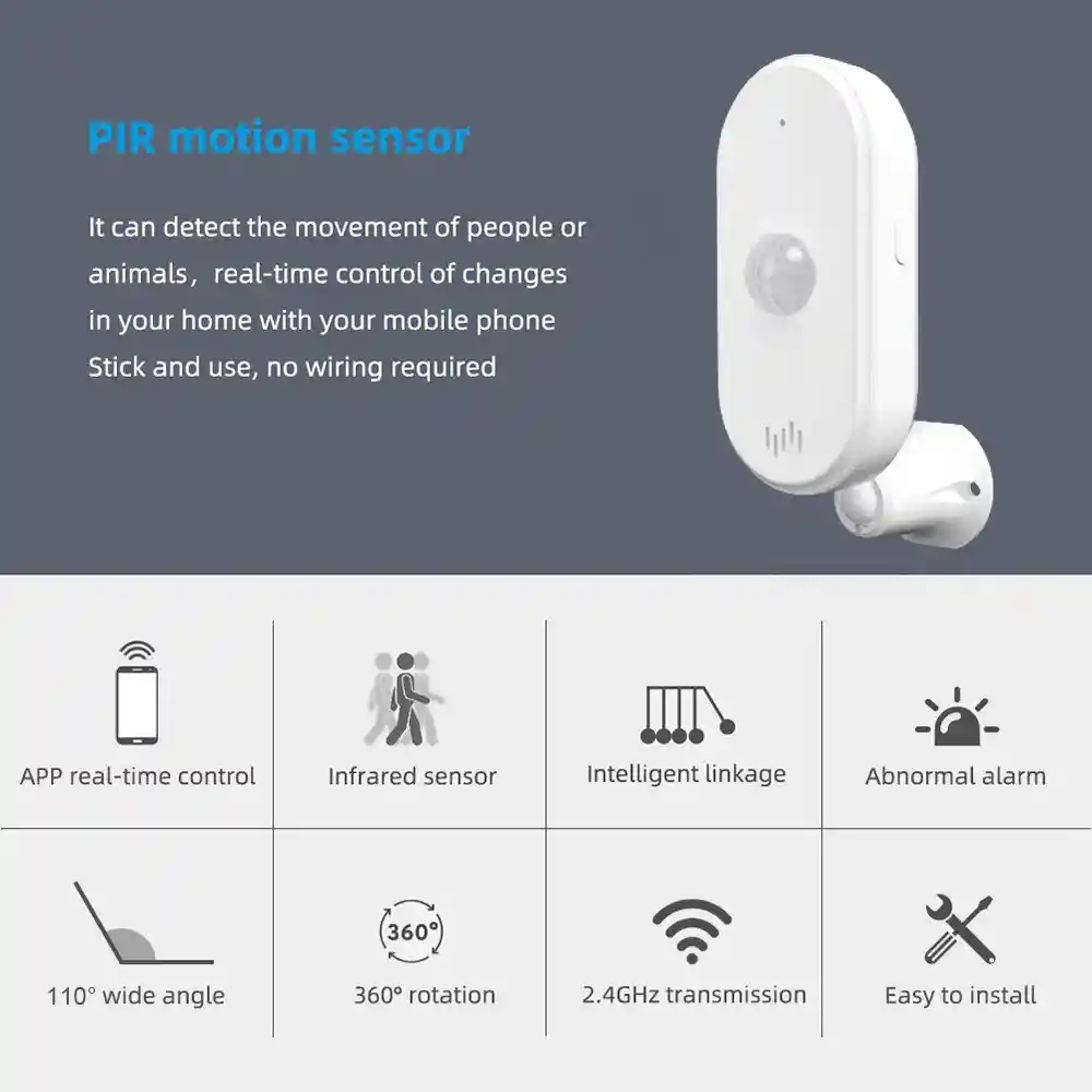 Sensor Detector Movimiento Inteligente Wifi Pir Tuya Smart