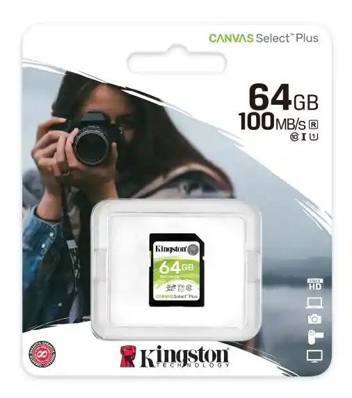 Memoria Sd 64gb Kingston Canvas Select Plus 100 Mb/s (sds2/64gb)