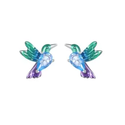 Aretes Para Mujer Pájaro Colibrí Fabricados En Plata 925