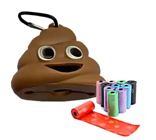 Dispensador Bolsas Para Popo De Mascotas Emoji + 5 Rollos