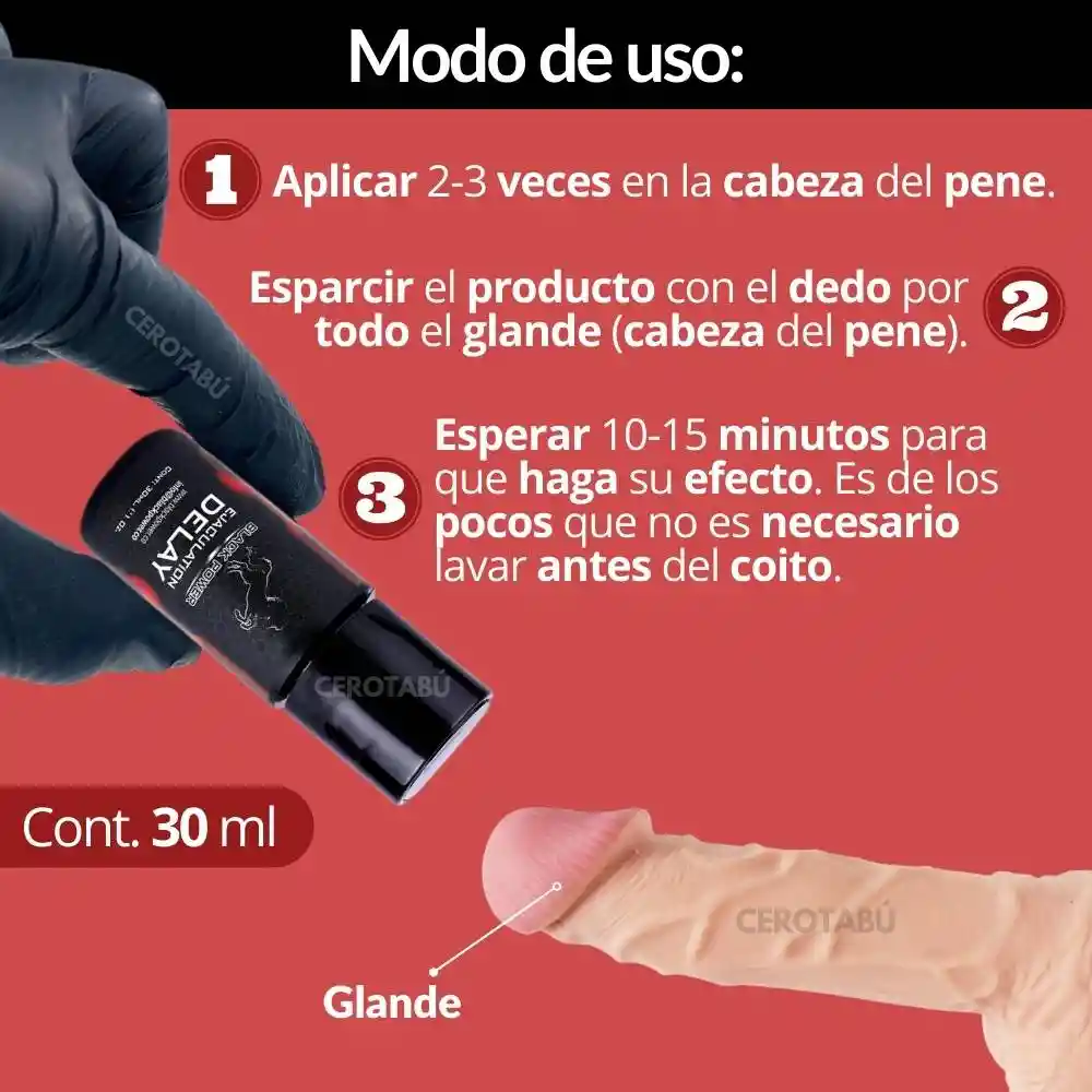 Lubricante Retardante Delay Previene Eyaculacion Precoz 30ml