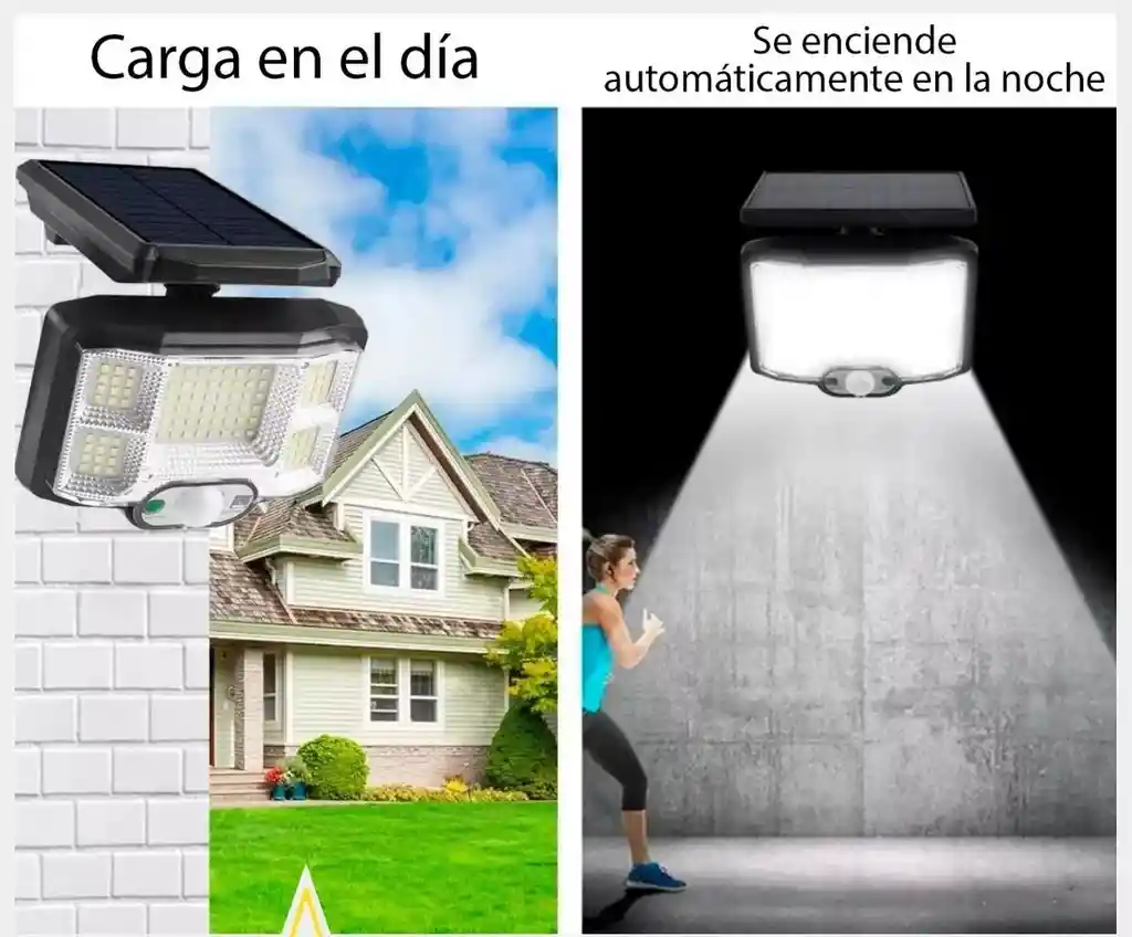 Lampara Led Panel Solar Sensor De Movimiento Control Remoto