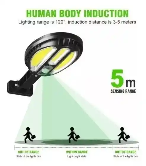 Lampara Solar Luces Led Sensor De Movimiento Control Remoto