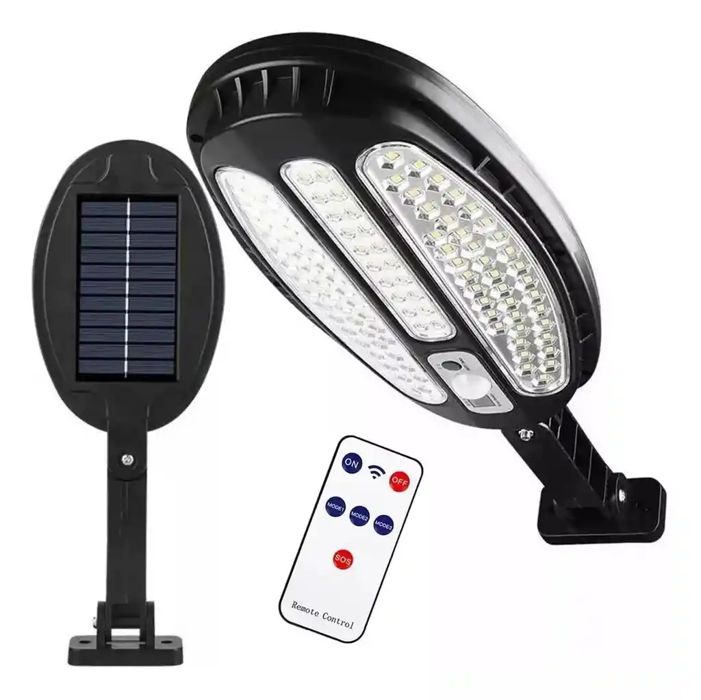Lampara Solar Luces Led Sensor De Movimiento Control Remoto