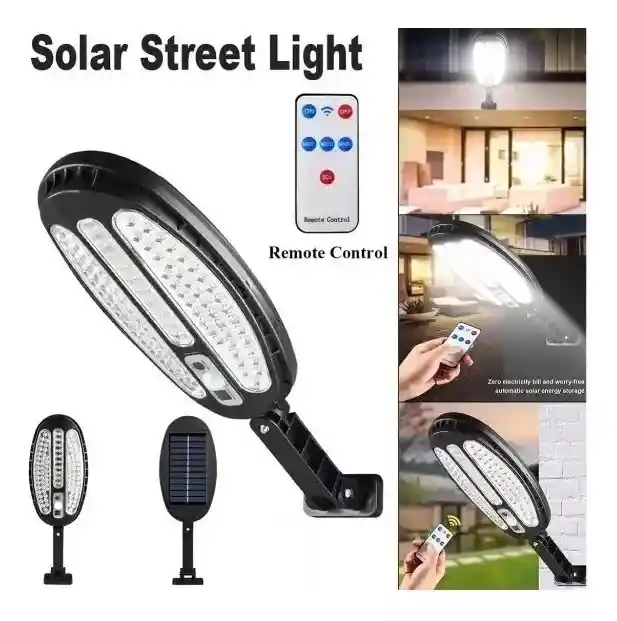 Lampara Solar Luces Led Sensor De Movimiento Control Remoto