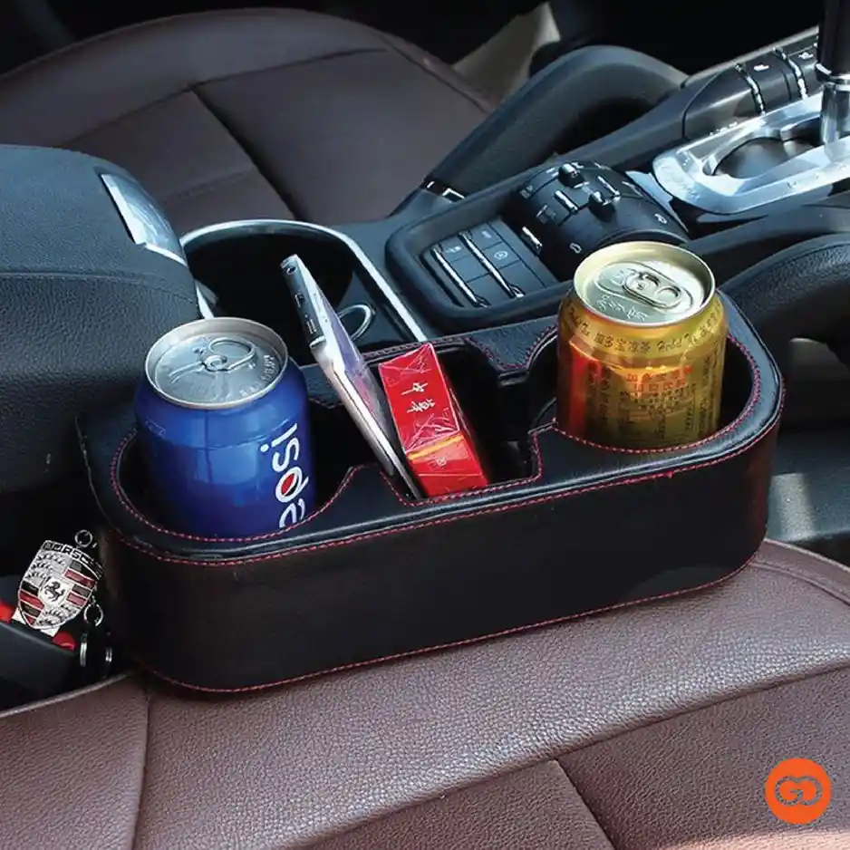 Porta Vaso Organizador Para Carro Doble Con Soporte Celular