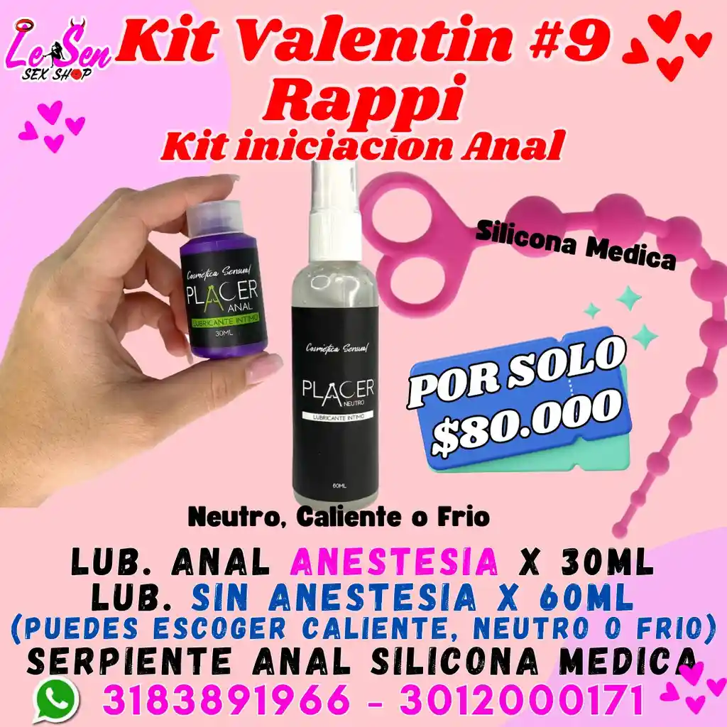 Kit San Valentin, #9, Promocion Rappi, Kit Sexual, Combo Lubricantes, Vibrador, Kit Valentin