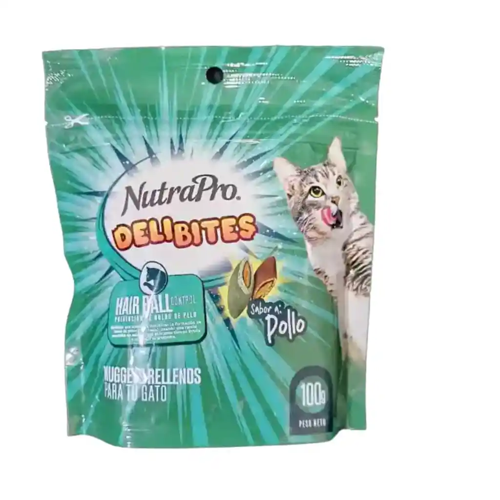 Nutrapro Delibites Sabor A Pollo Hairball X 100 G