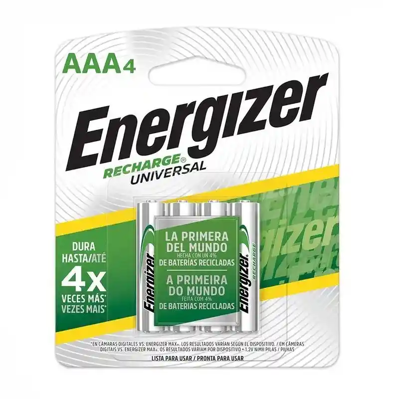 Pila Recargable Aaa Energizer X4