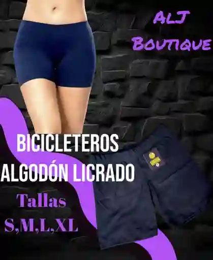 Bicicletero Para Dama En Algodón Licrado Azul Oscuro Talla S