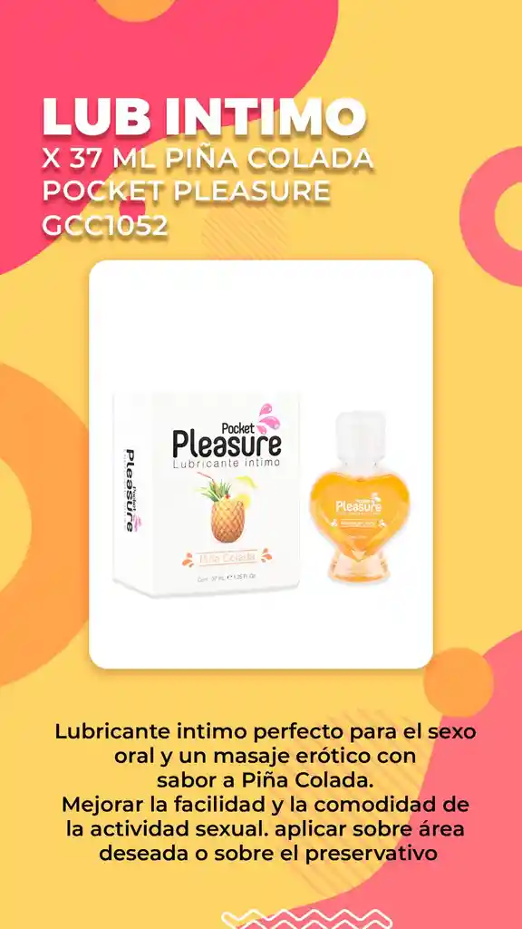 Lubricante Pleasure Pocket Caliente Piña Colada