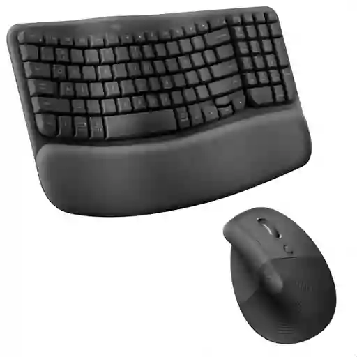 Combo Ergonómico Logitech Teclado Wave Keys + Mouse Lift Negro