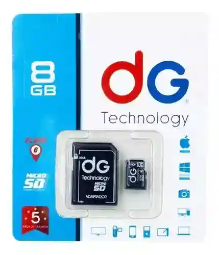 Memoria Micro Sd Dg Original 8 Gb Clase 10 + Adaptador
