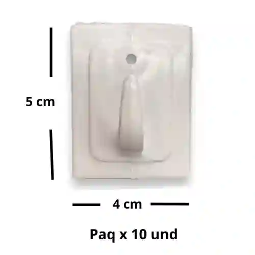 Gancho Adhesivo 4cm X 5cm X 10 Und