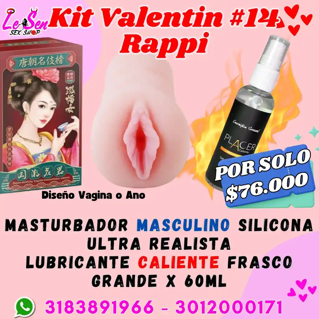 Kit San Valentin, #14, Promocion Rappi, Kit Sexual, Combo Lubricantes, Vibrador, Kit Valentin