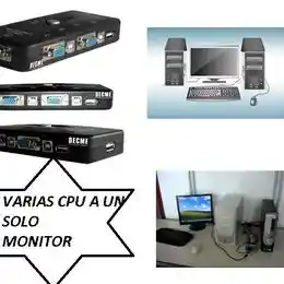 Conmutador Switch Kvm Usb Vga Conecta Varias Cpu A 1 Monitor 1 Teclado 1 Mouse Selector de 4 puertos